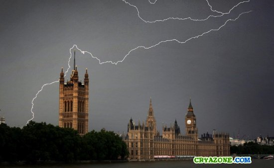 Молния в лондоне, фото Биг Бена