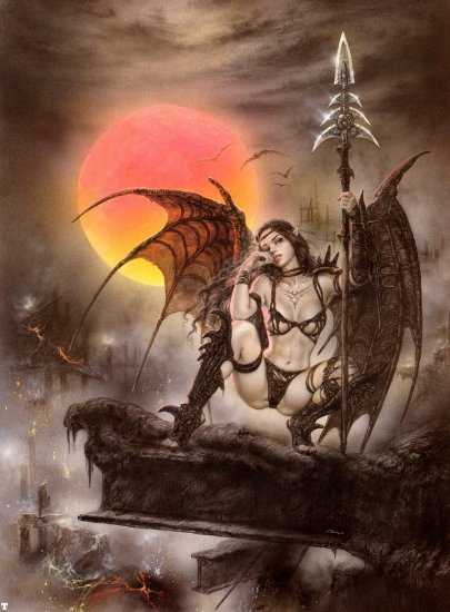 Боевые женщины и драконы от художника Luis Royo