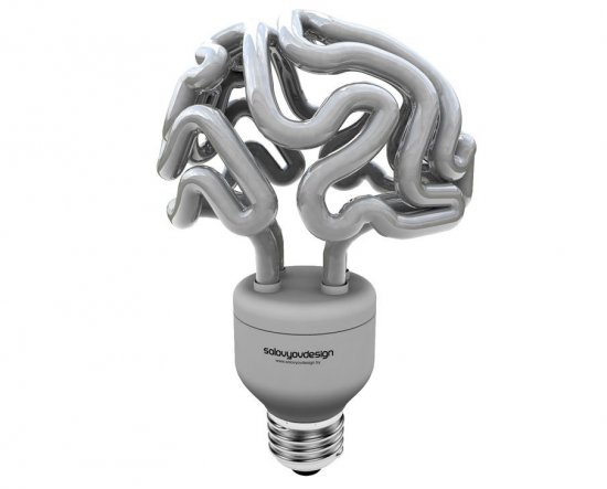 Энергосберегающая лампа в виде мозга