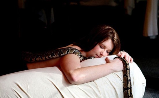 Незвичайний спа салон із зміями масажистами
